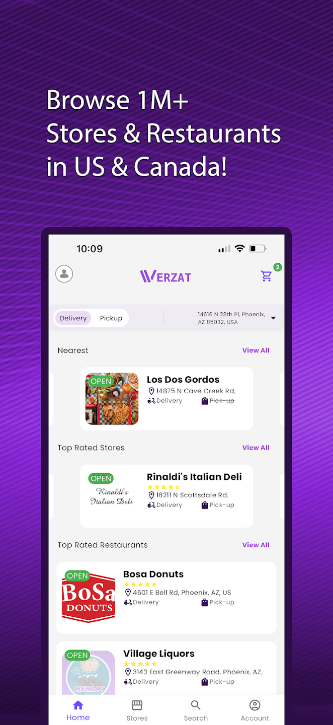Werzat Storemapps store browsing screen
